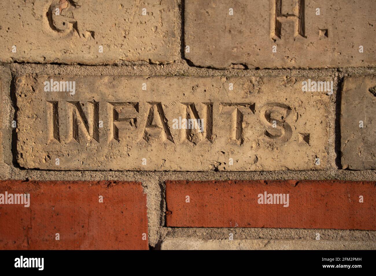 Infants, school, wall, brick, formal, specialised, synonym, common
