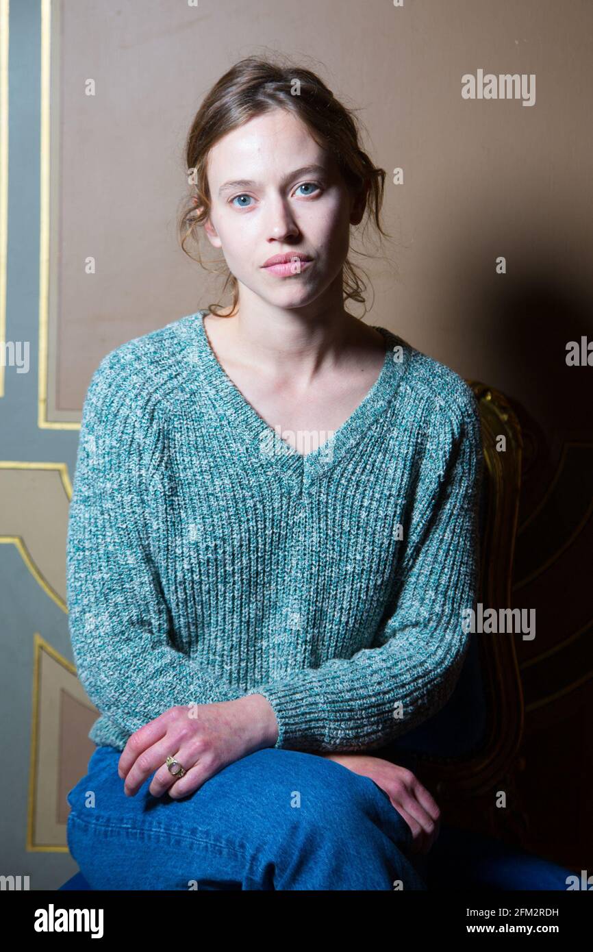 Semi-Exclusive - French actress Lou de Laage during recording of ...