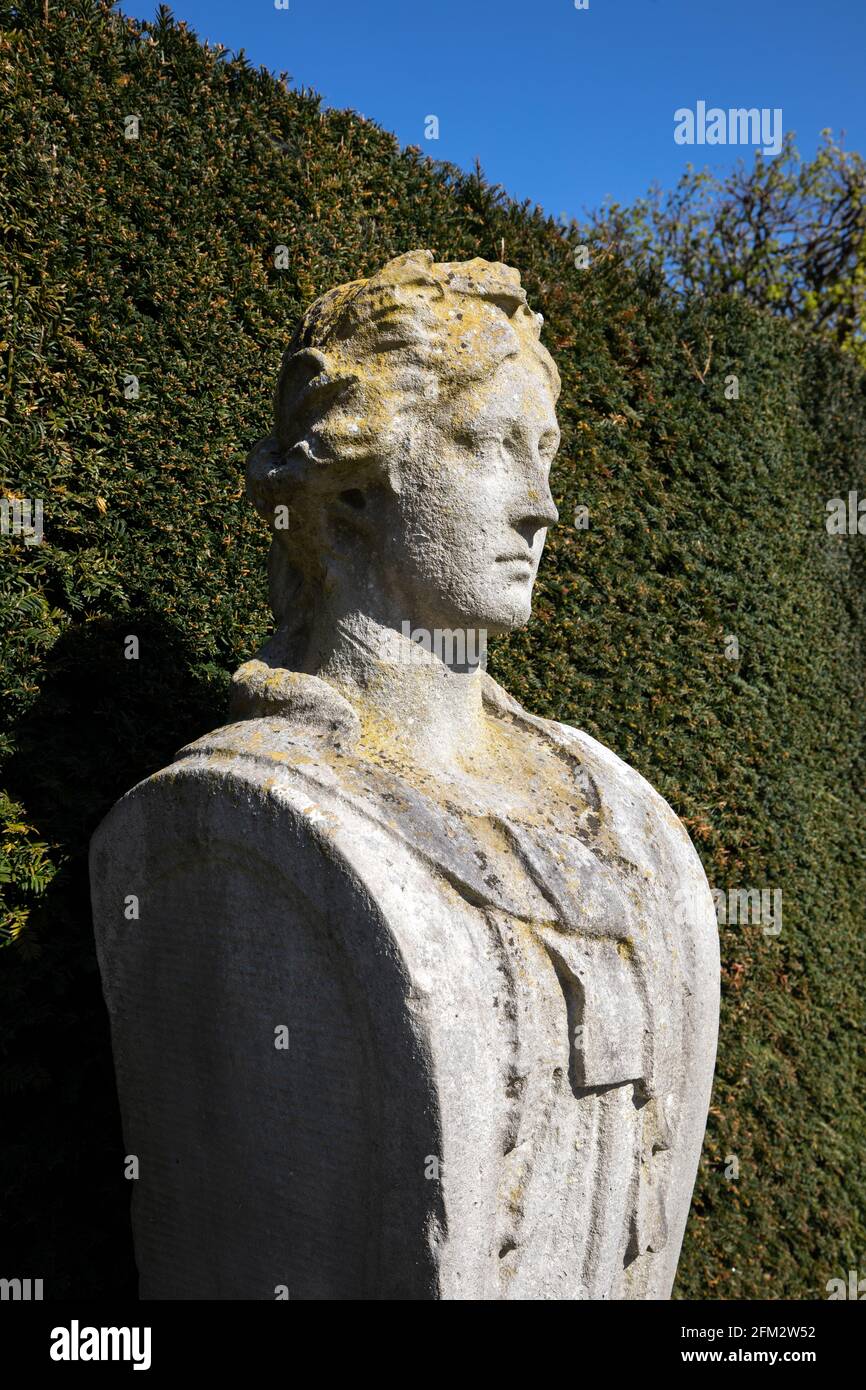 Statues in the gardens of Kew Palace, Kew Royal Botanic Gardens, Stock Photo