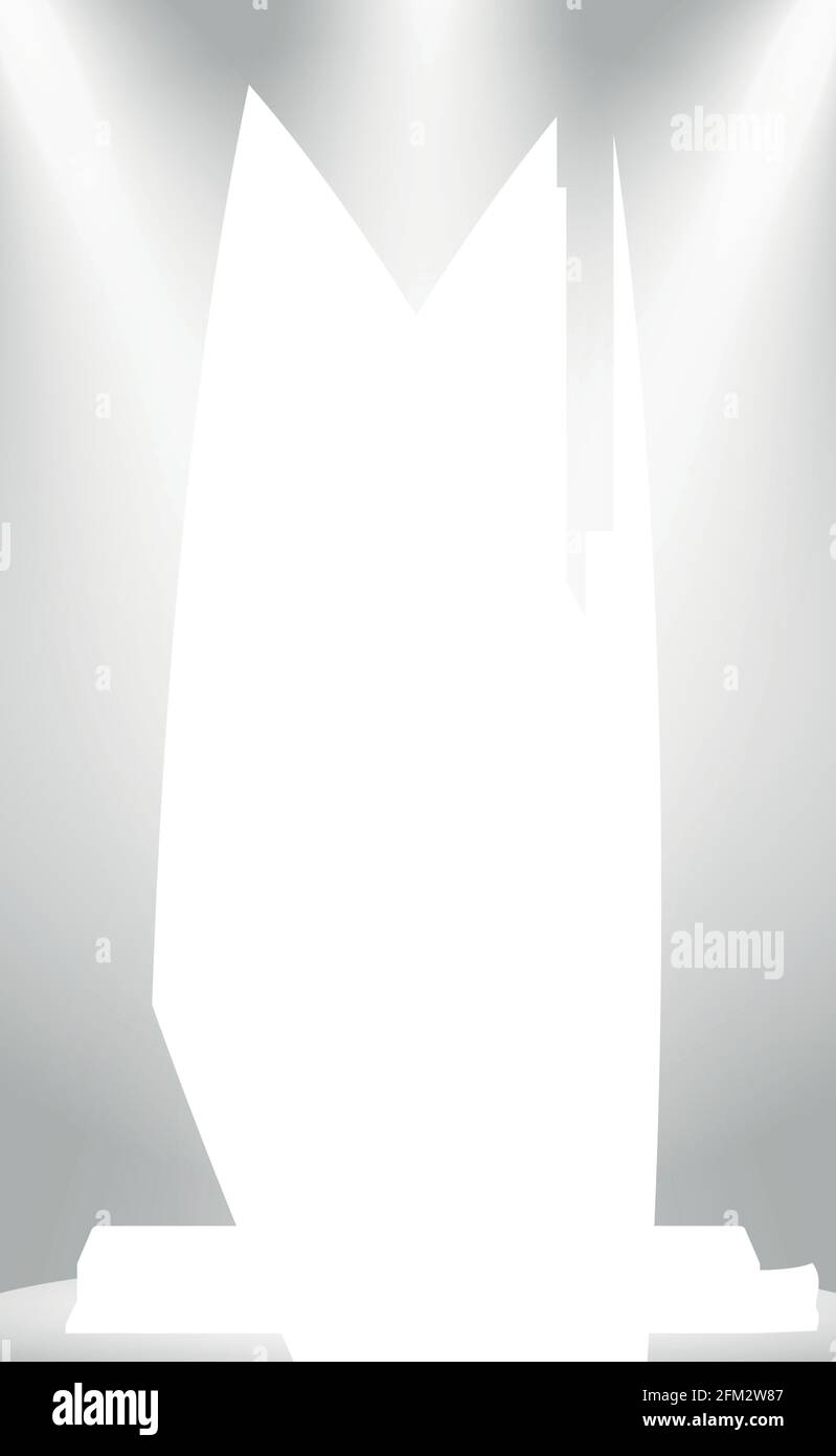 White - gray background studio, with rectangular marble podium - Vector illustration Stock Vector