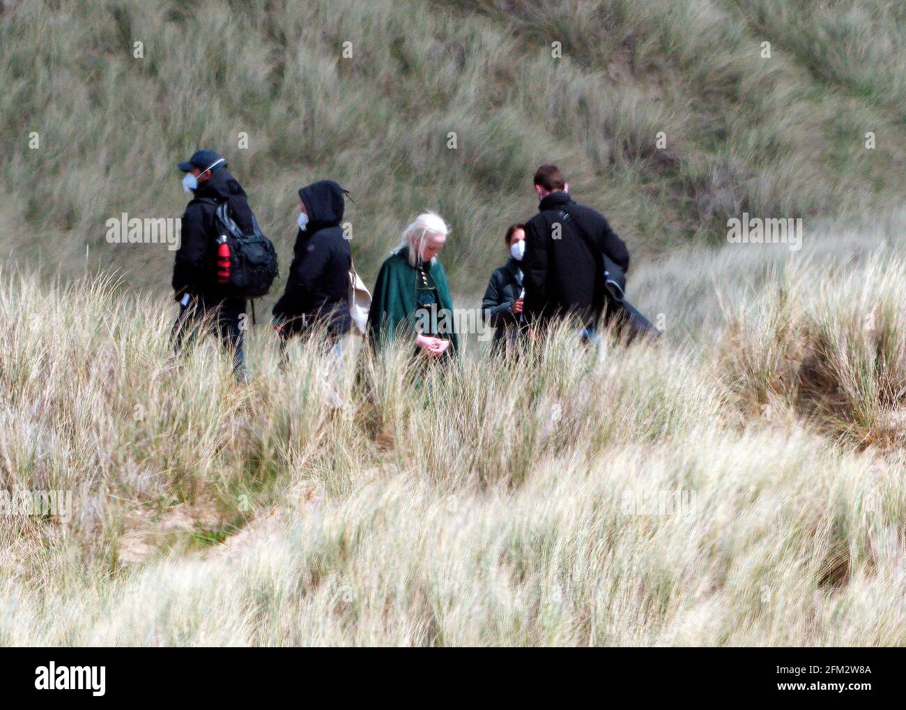 House of Dragon young British actor caught on set, most likely character being played is Aemond Targaryen Stock Photo