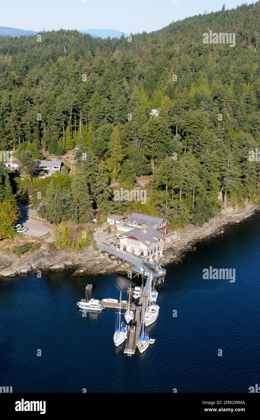Hope Bay, North Pender Island, BC. Aerial photographs of the Southern