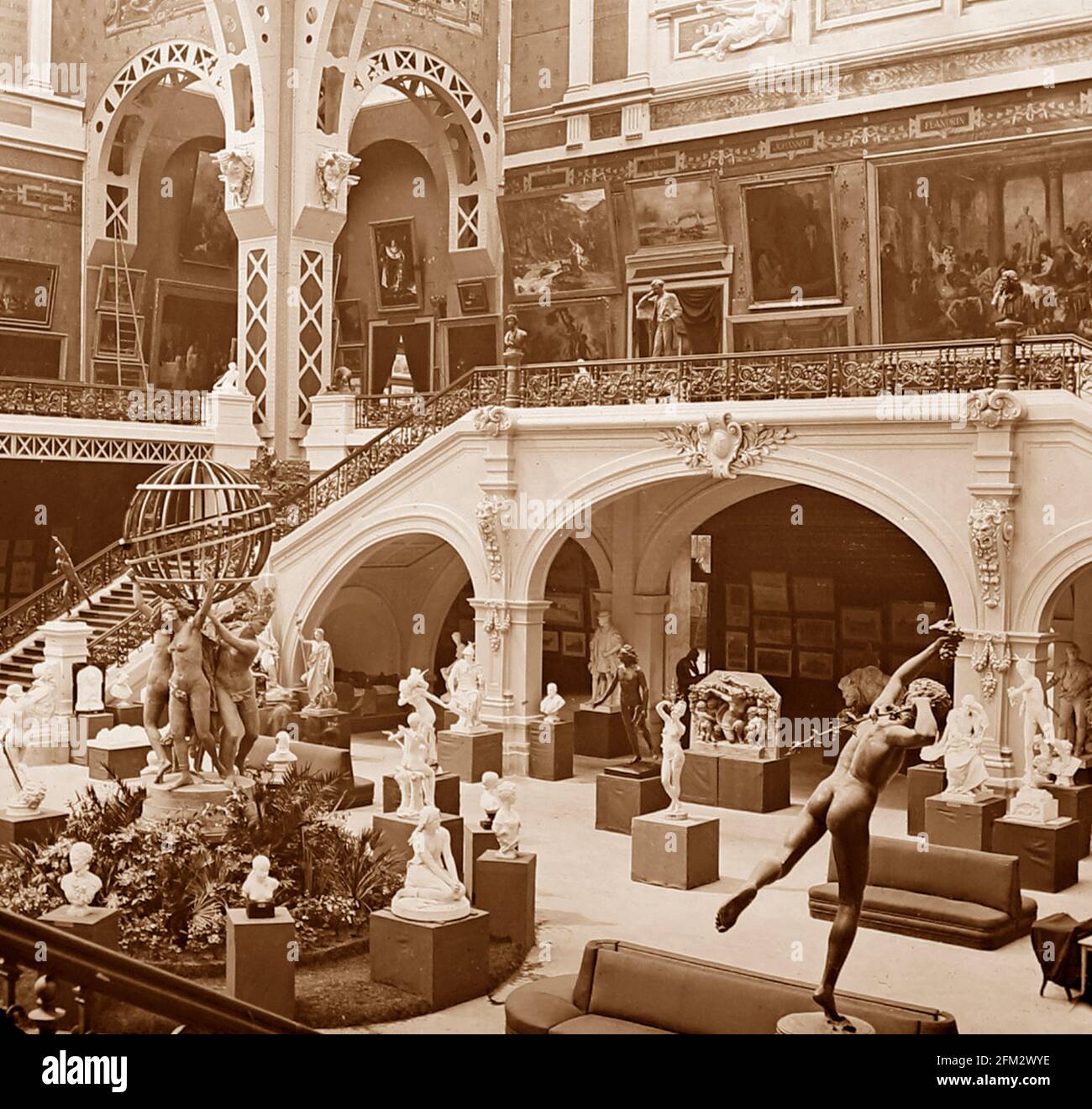 Fine Art Court (North), 1889 Exposition Universelle, Paris, France Stock Photo