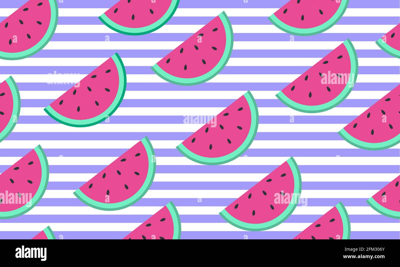 Seamless background with watermelon slices. Stock Vector