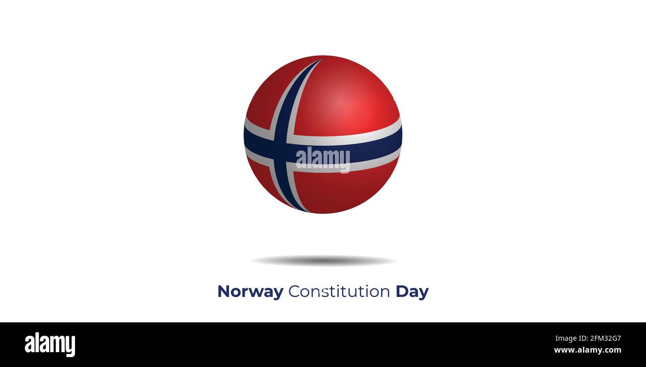 Norway flag ball vector illustration. good template for Norway National