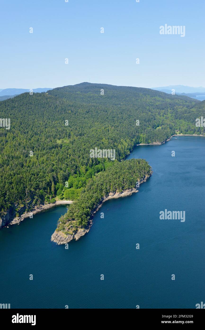 Narvaez Bay, Gulf Islands National Park Reserve of Canada, Saturna Island, BC. Stock Photo