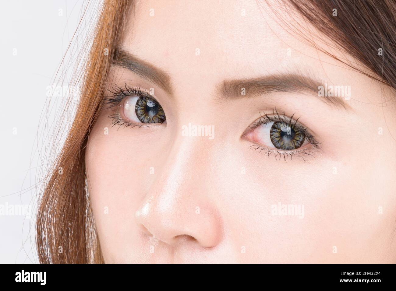 Close-up of a beautiful Asian woman's eyes Stock Photo