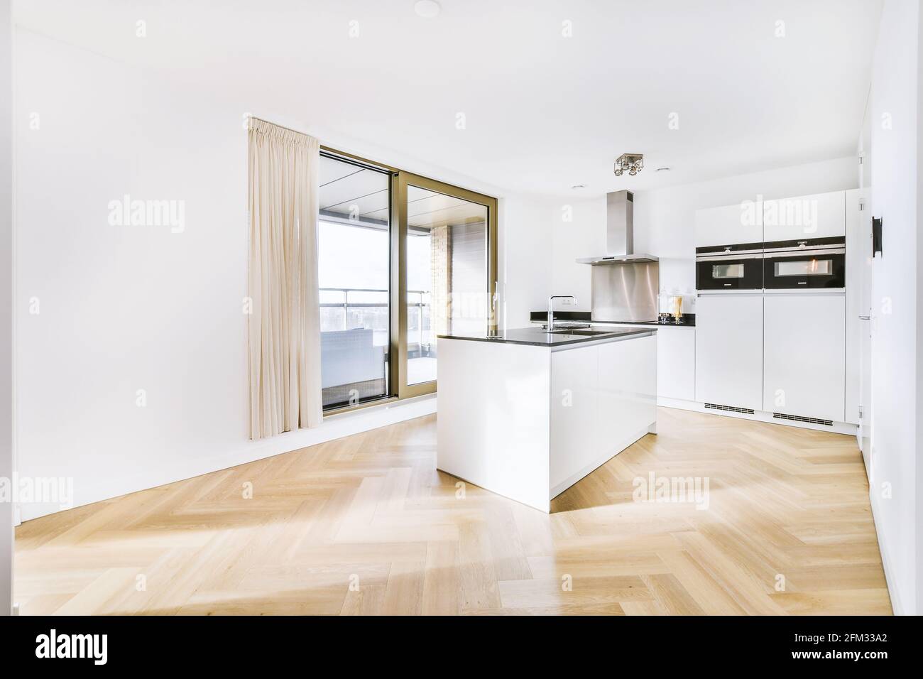 Counter with sink in kitchen in flat Stock Photo - Alamy