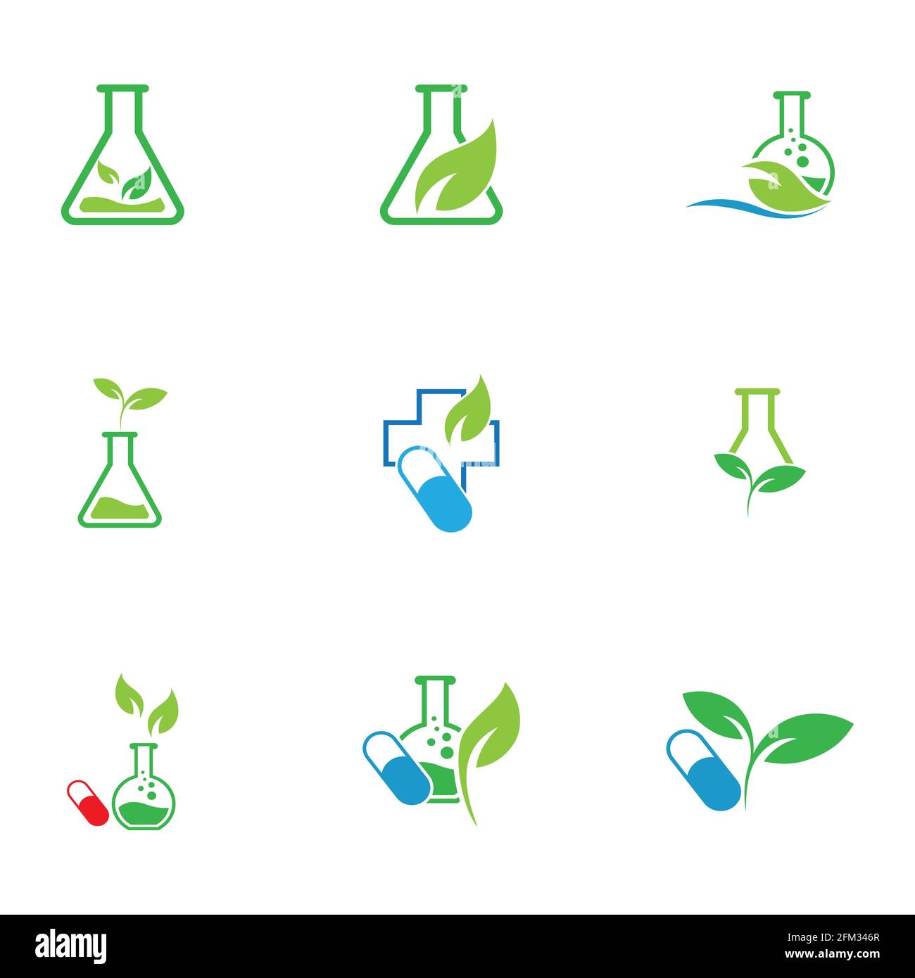 logo template set of natural medicine design Stock Vector Image & Art ...