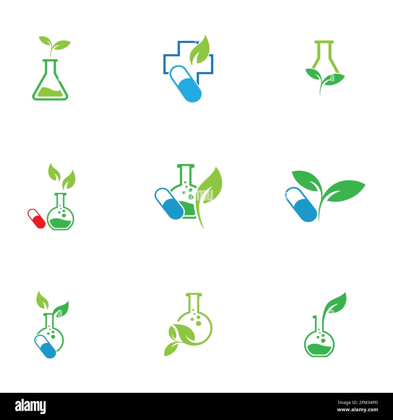 logo template set of natural medicine design Stock Vector Image & Art ...