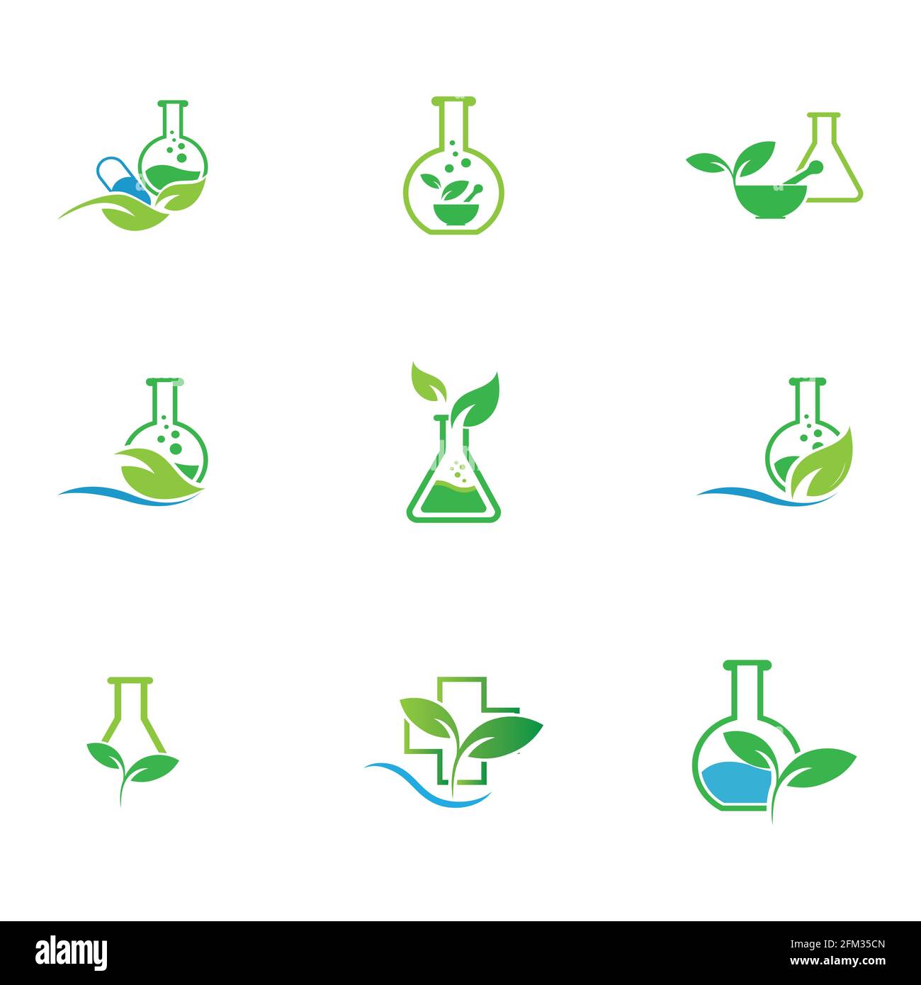 logo template set of natural medicine design Stock Vector Image & Art ...
