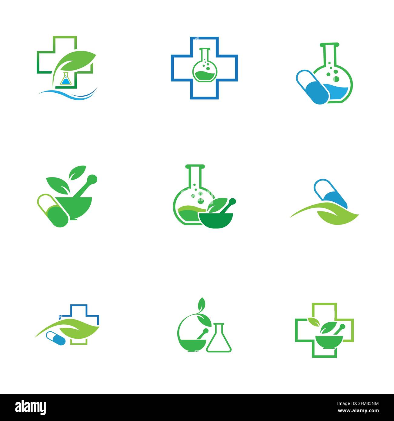 logo template set of natural medicine design Stock Vector Image & Art ...