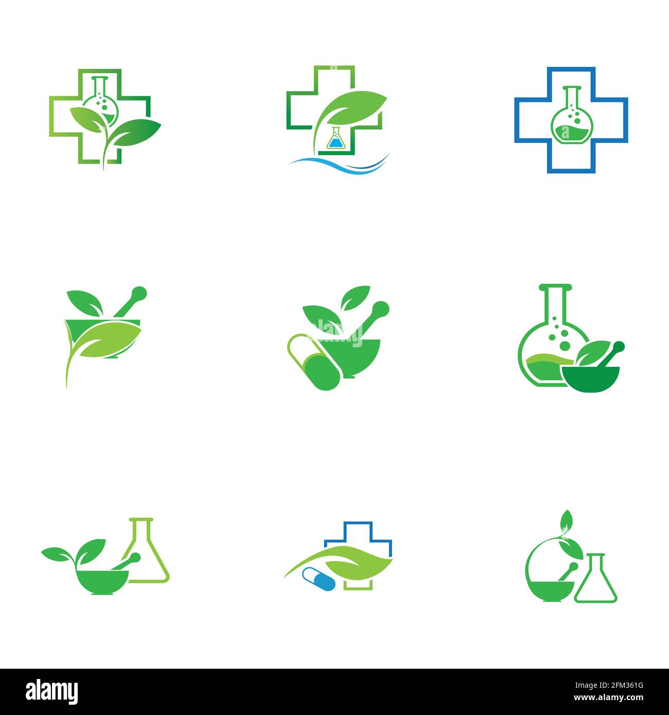 logo template set of natural medicine design Stock Vector Image & Art ...