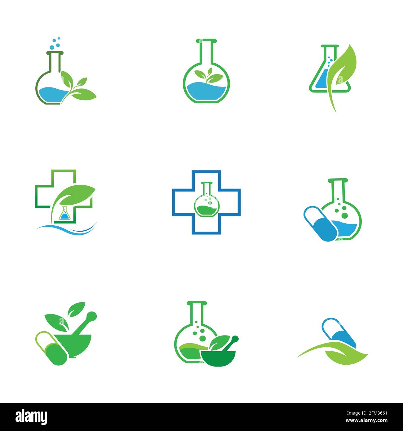 logo template set of natural medicine design Stock Vector Image & Art ...