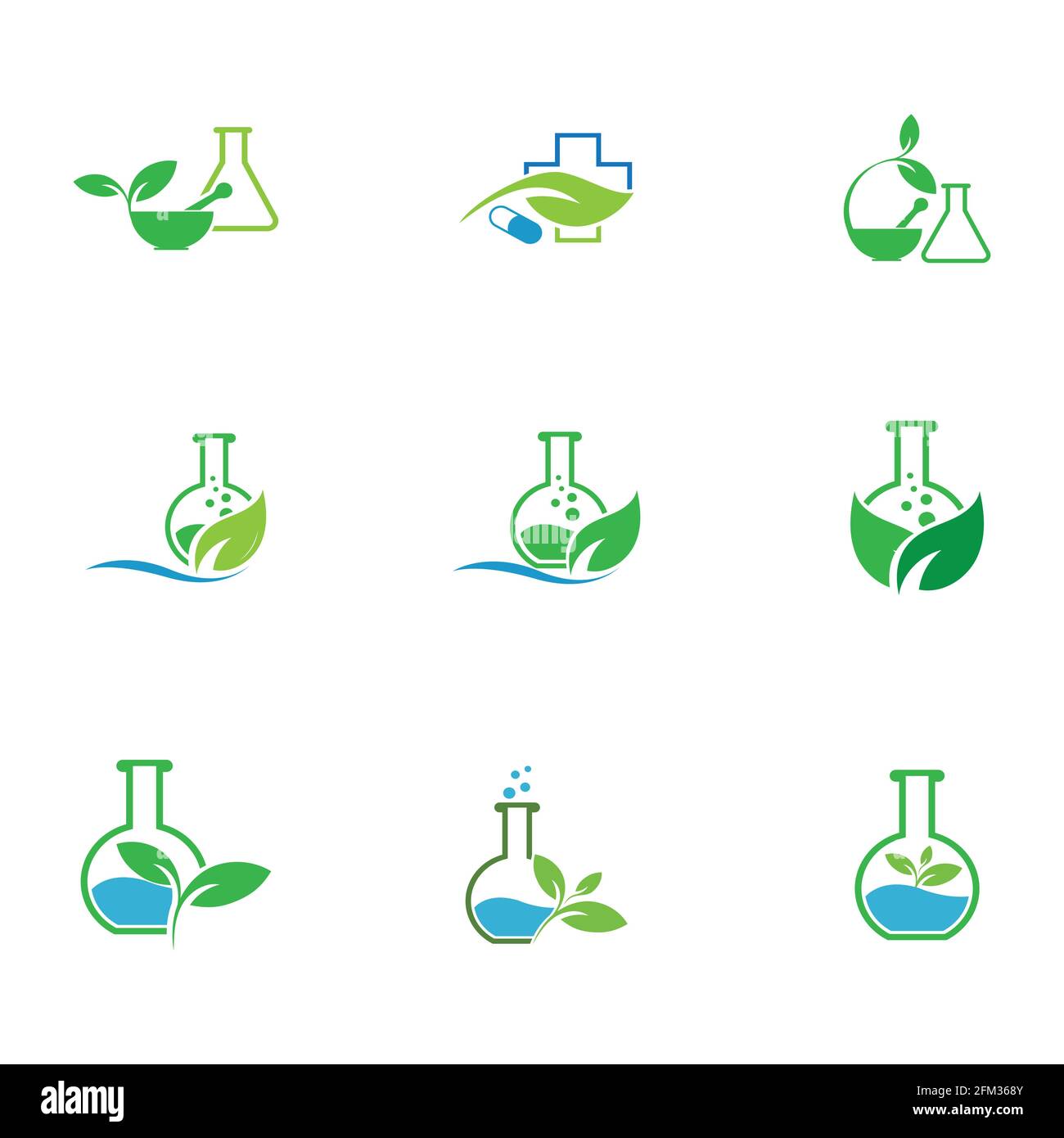logo template set of natural medicine design Stock Vector Image & Art ...