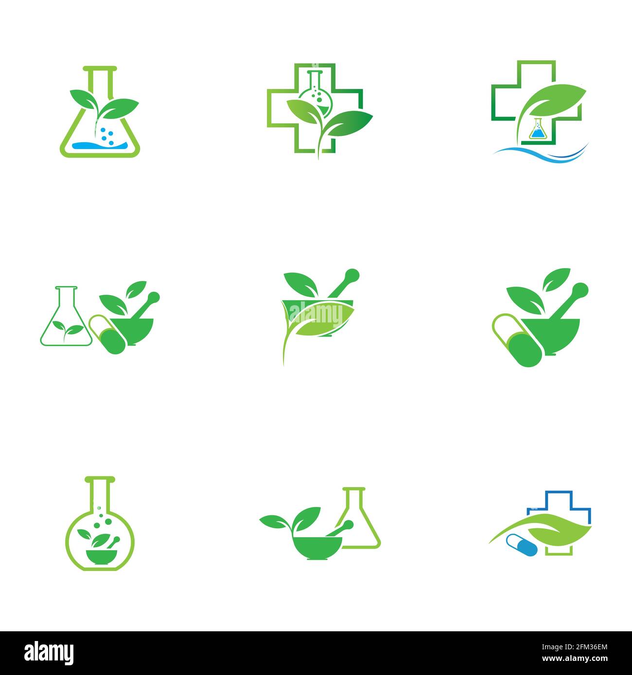logo template set of natural medicine design Stock Vector Image & Art ...
