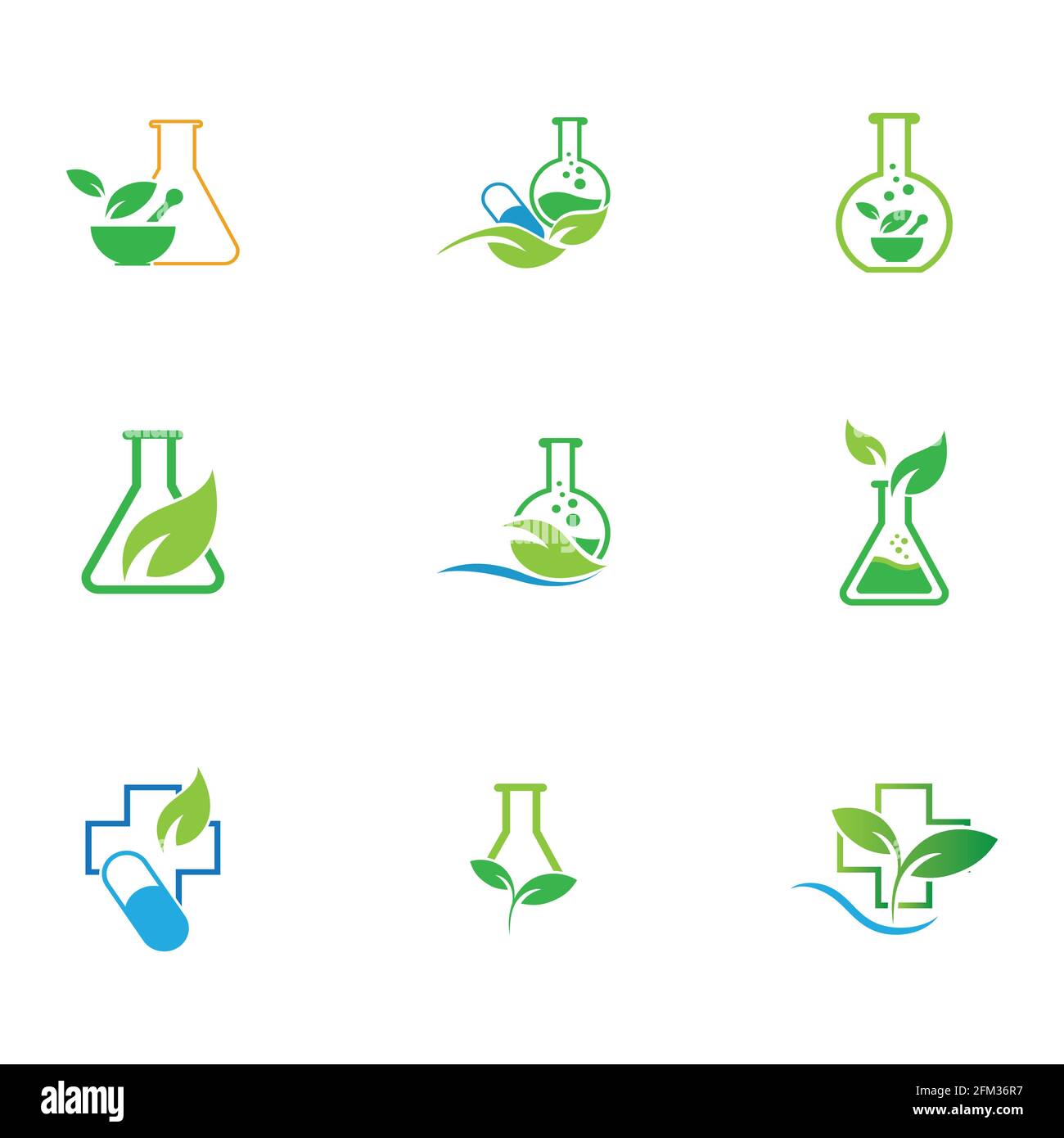 logo template set of natural medicine design Stock Vector Image & Art ...