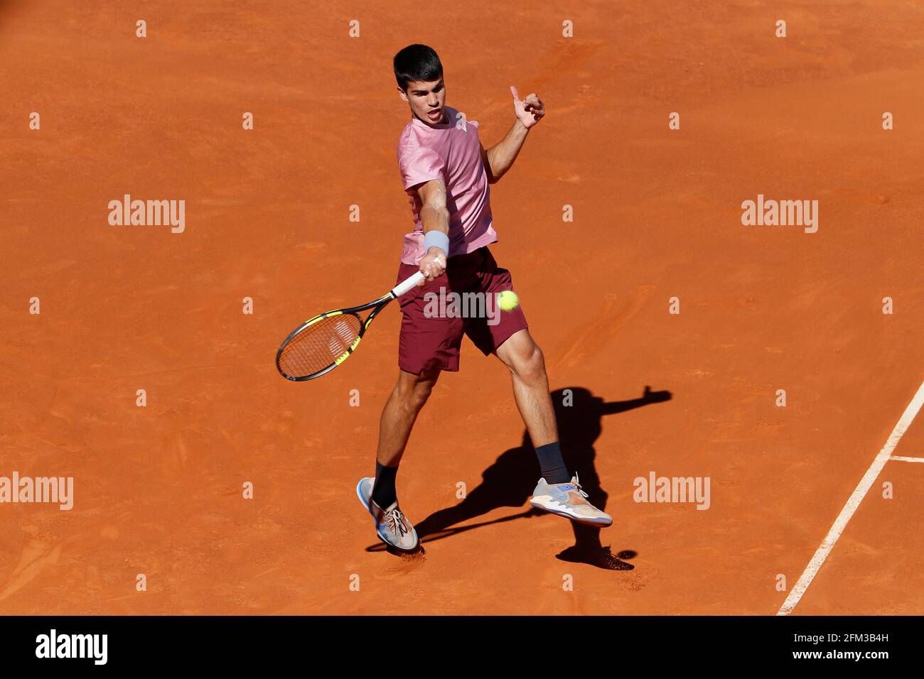 Madrid, Spain. 5th May, 2021. Carlos Alcaraz (ESP) Tennis : Carlos Alcaraz  of Spain during Singles 2nd round match against Rafael Nadal of Spain on  the ATP World Tour Masters 1000 "Mutua