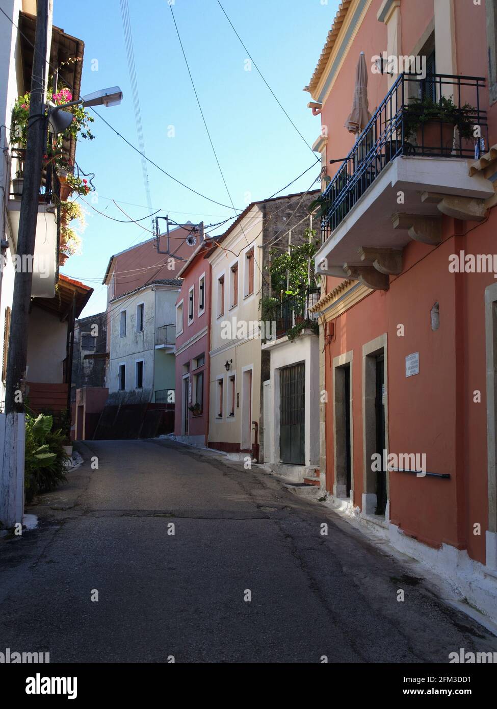Narrow winding road through Karousades, Corfu, Greece Stock Photo Alamy