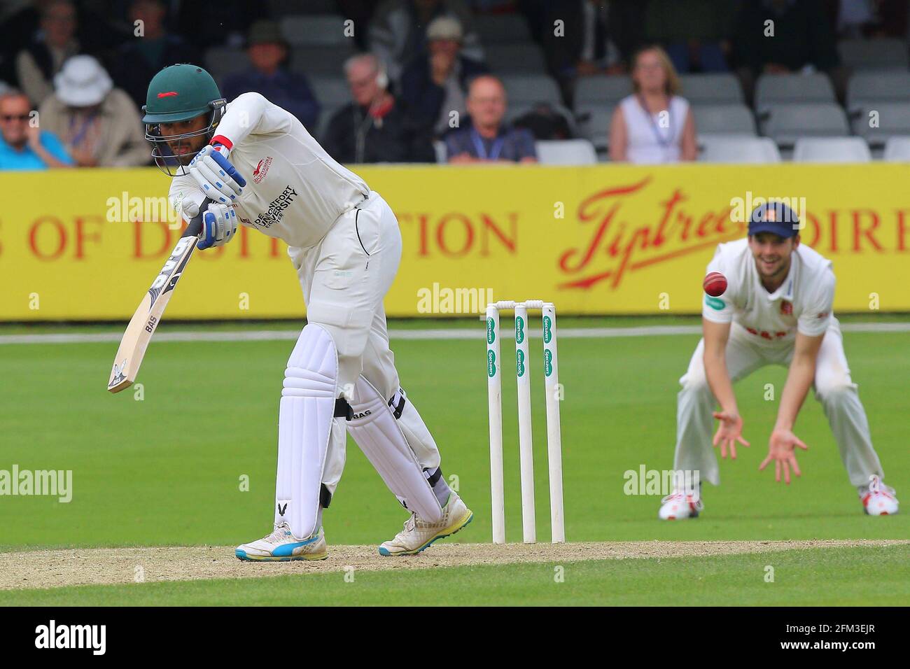 Aadil Ali in batting action for Leicestershire during Essex CCC vs ...