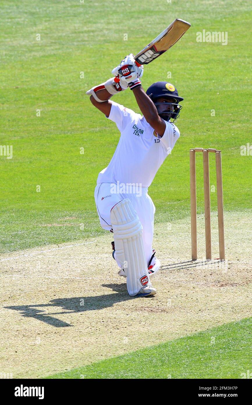 Niroshan Dickwella of Sri Lanka in batting action during Essex CCC vs Sri Lanka, Tourist Match Cricket at the Essex County Ground on 8th May 2016 Stock Photo