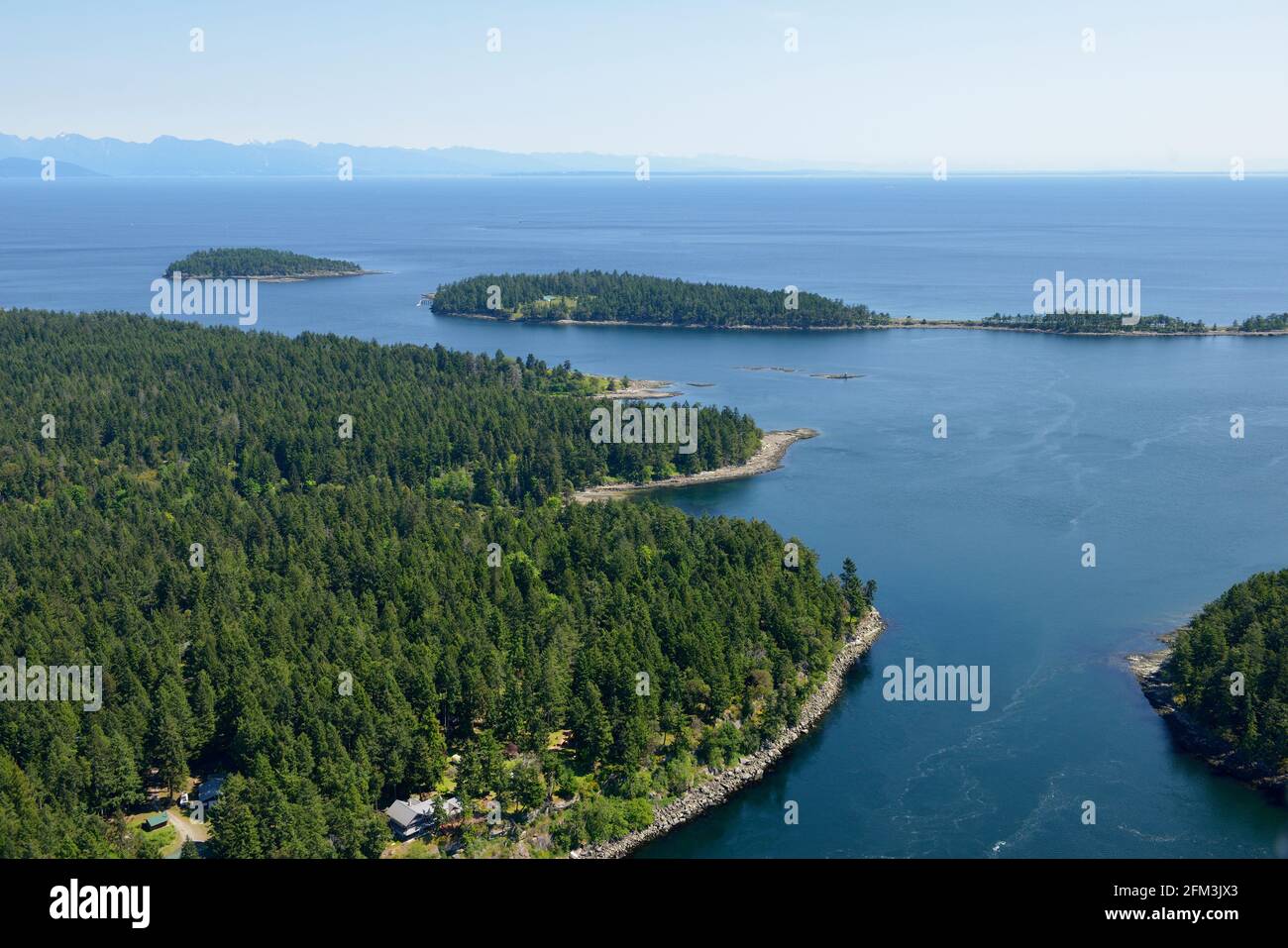 Aerial photo of Gabriola Passage, Gabriola Island Stock Photo