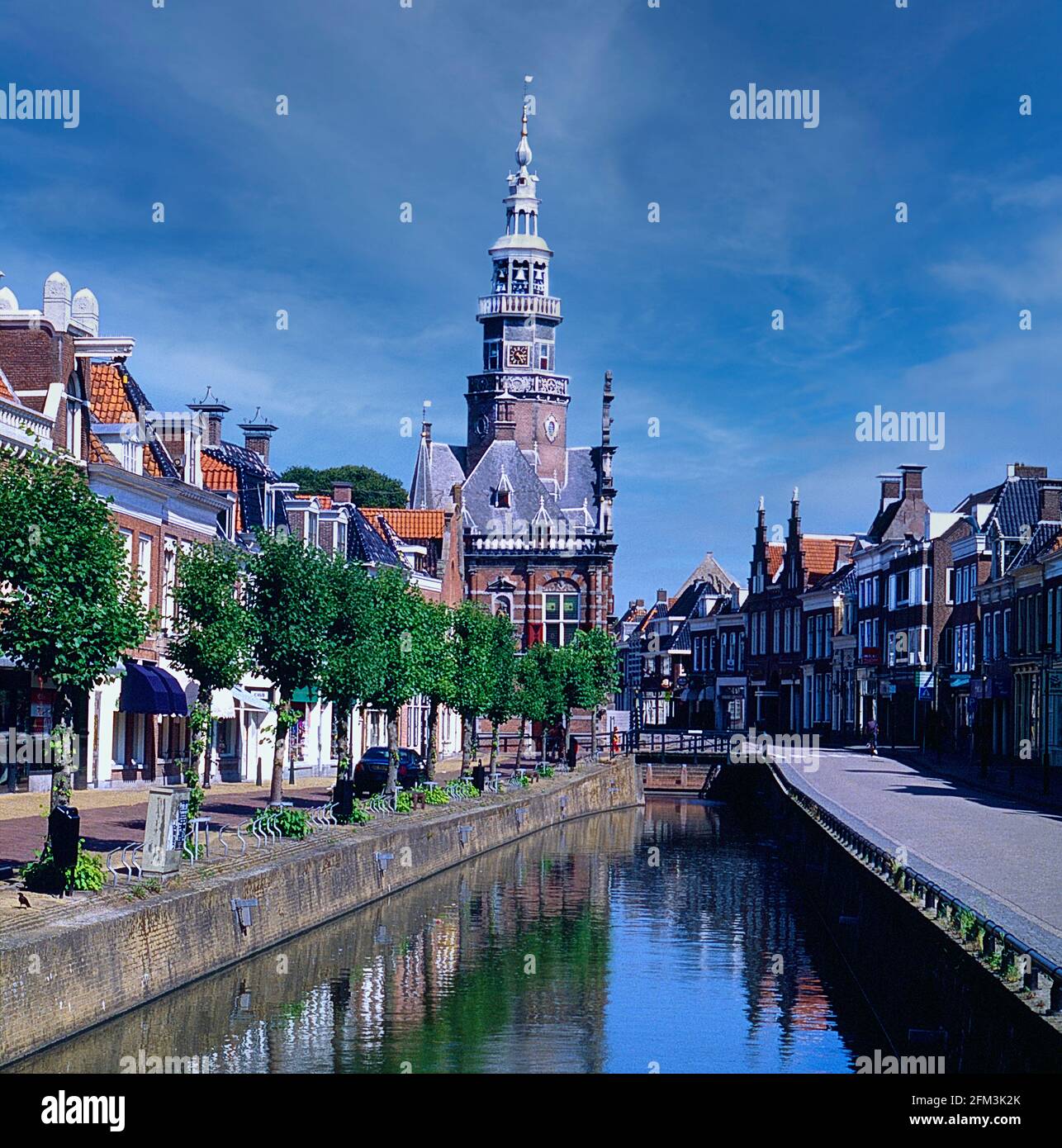 View of a Canal in Alkmaar, The Netherlands Stock Photo
