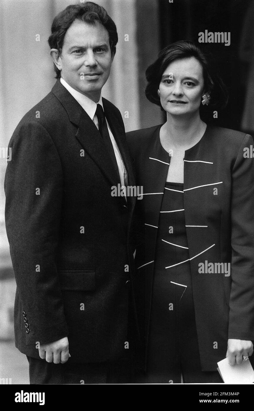 Tony Blair Leader of the Labour Party with his wife Clari Blair at Lord