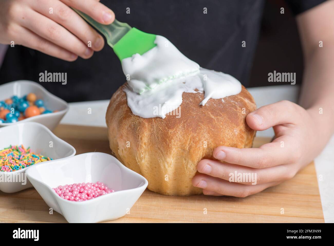 sugar glaze covers Easter for the holiday Stock Photo