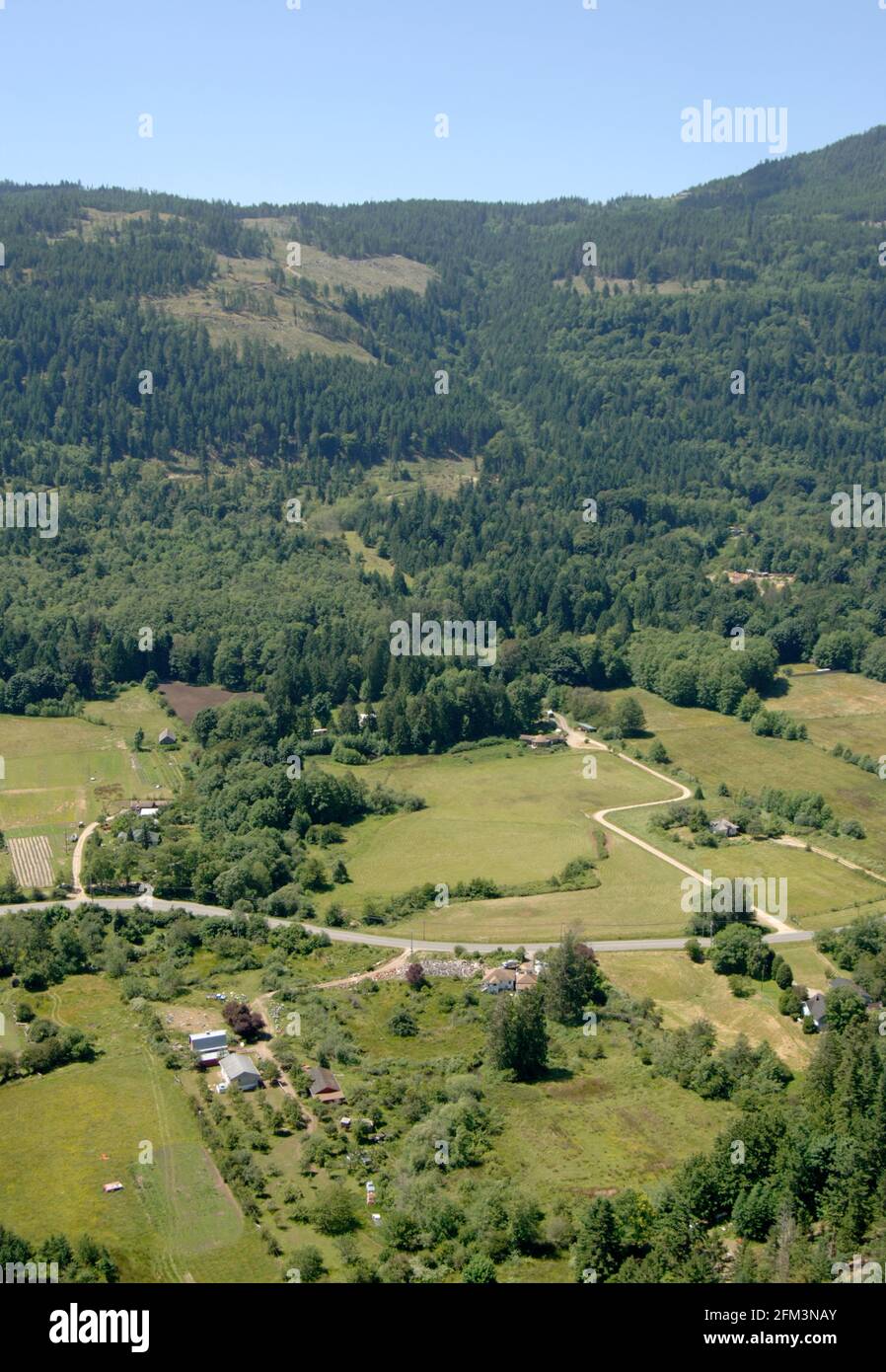 Fulford Valley and the Fulford Ganges Road, Saltspring Island, British Columbia, Canada Stock
