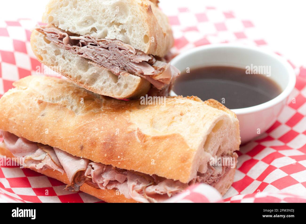 french beef dip sandwich au jus Stock Photo Alamy