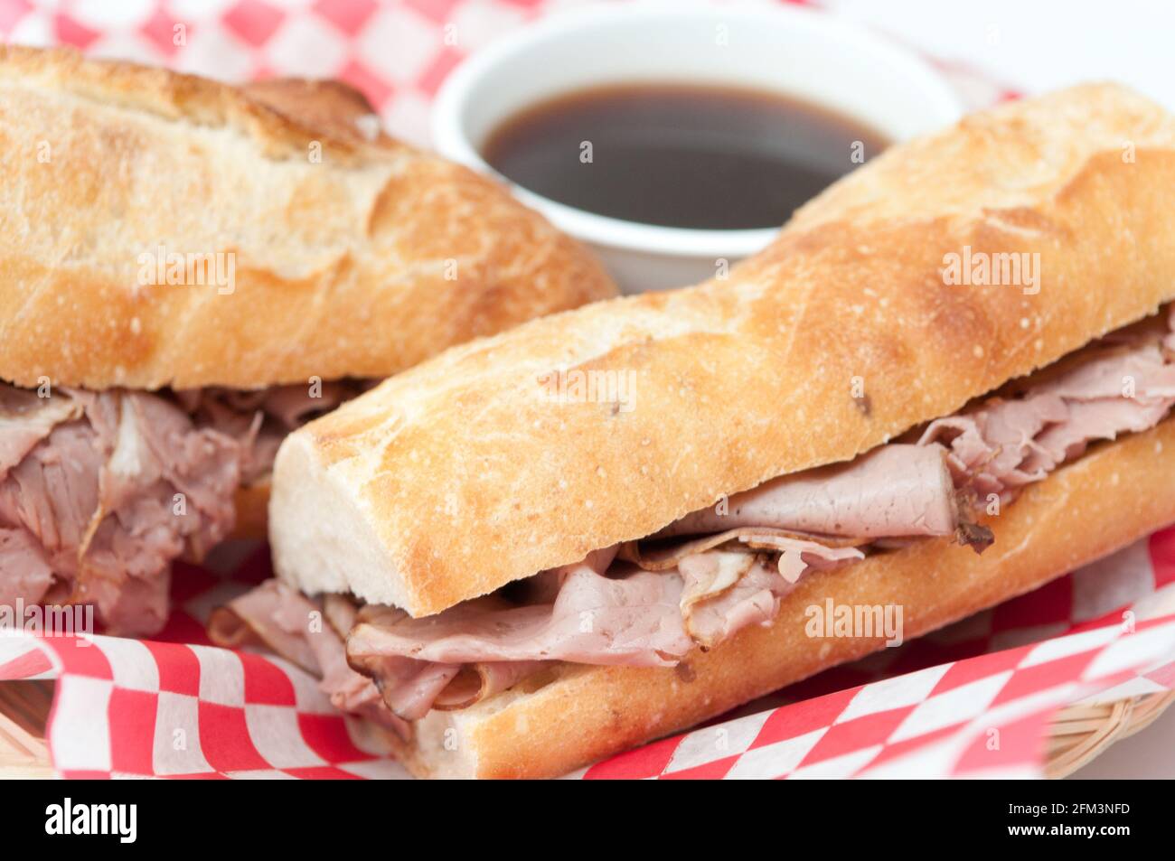 french beef dip sandwich au jus Stock Photo Alamy