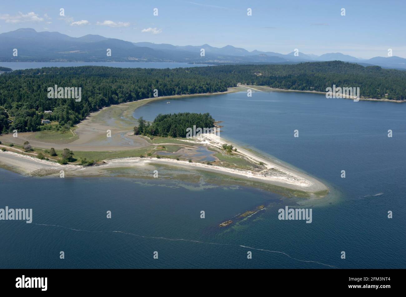 Aerial photo of Penelakut Spit, Penelakut Island, British Columbia