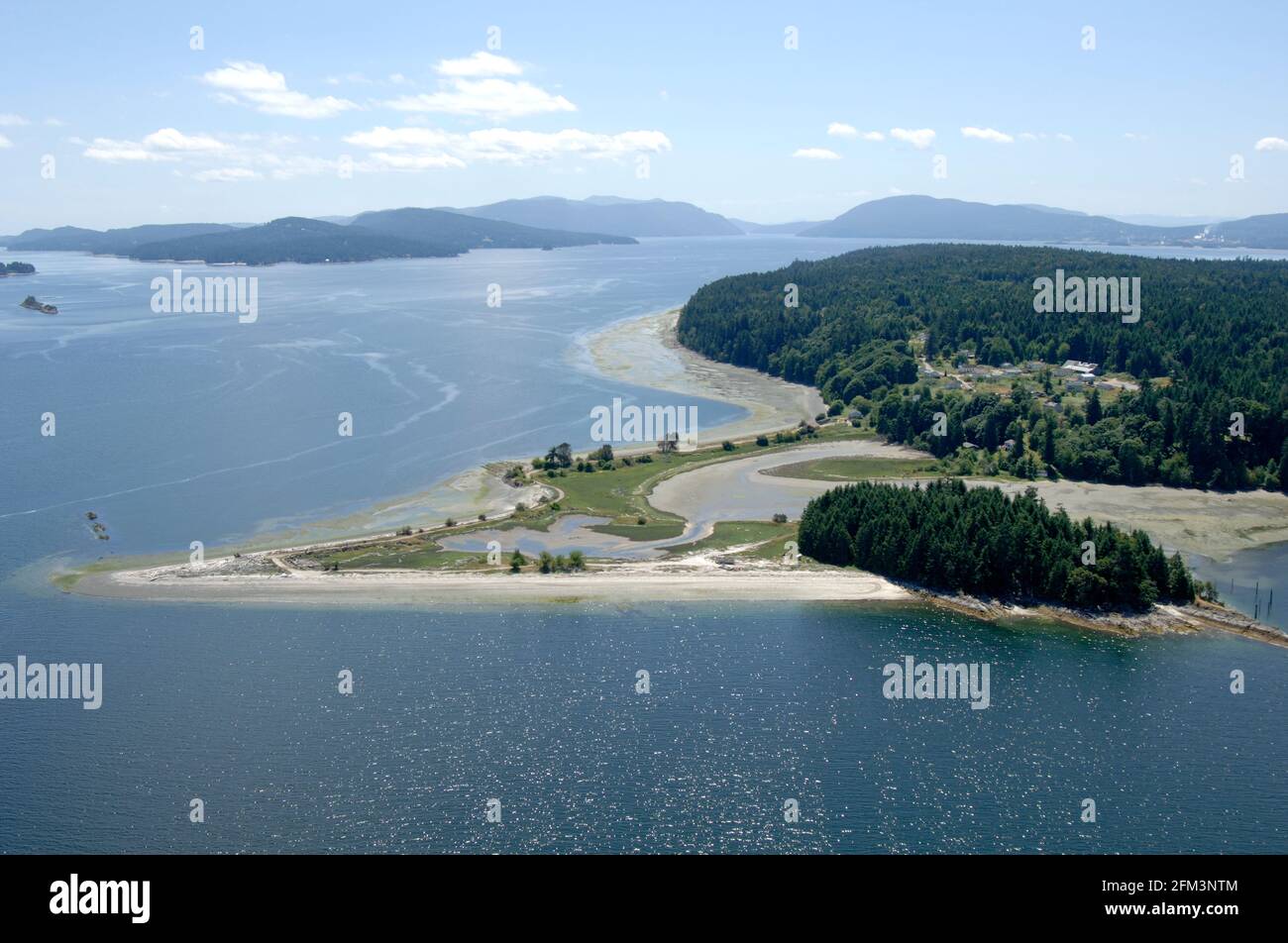 Aerial photo of Penelakut Spit, Penelakut Island, British Columbia