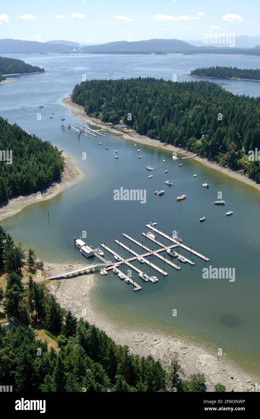 Aerial photograph of Telegraph Harbour Marina, Thetis Island, British