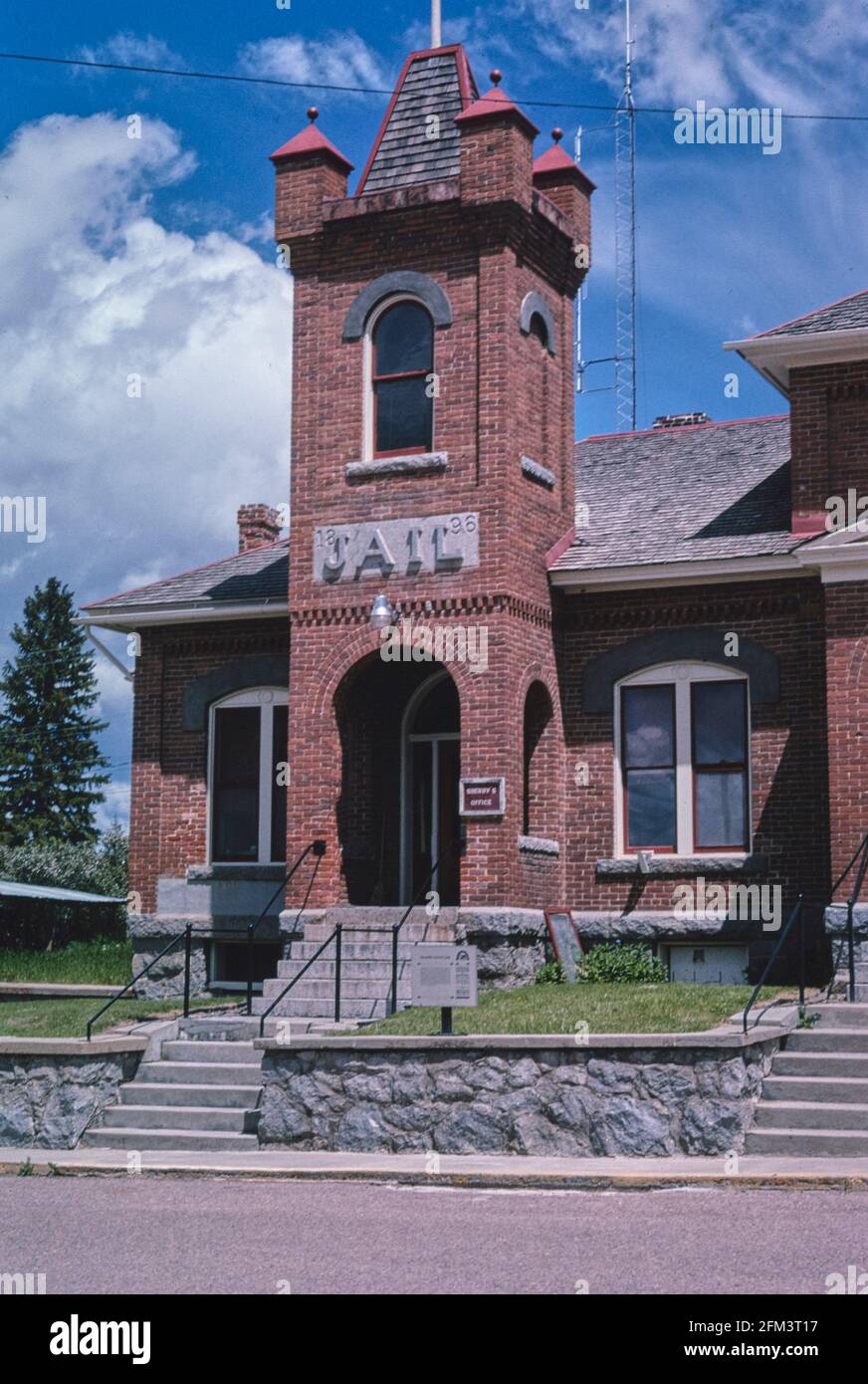 Jail (1896) now a police station view from right Philipsburg Montana ca. 2004 Stock Photo
