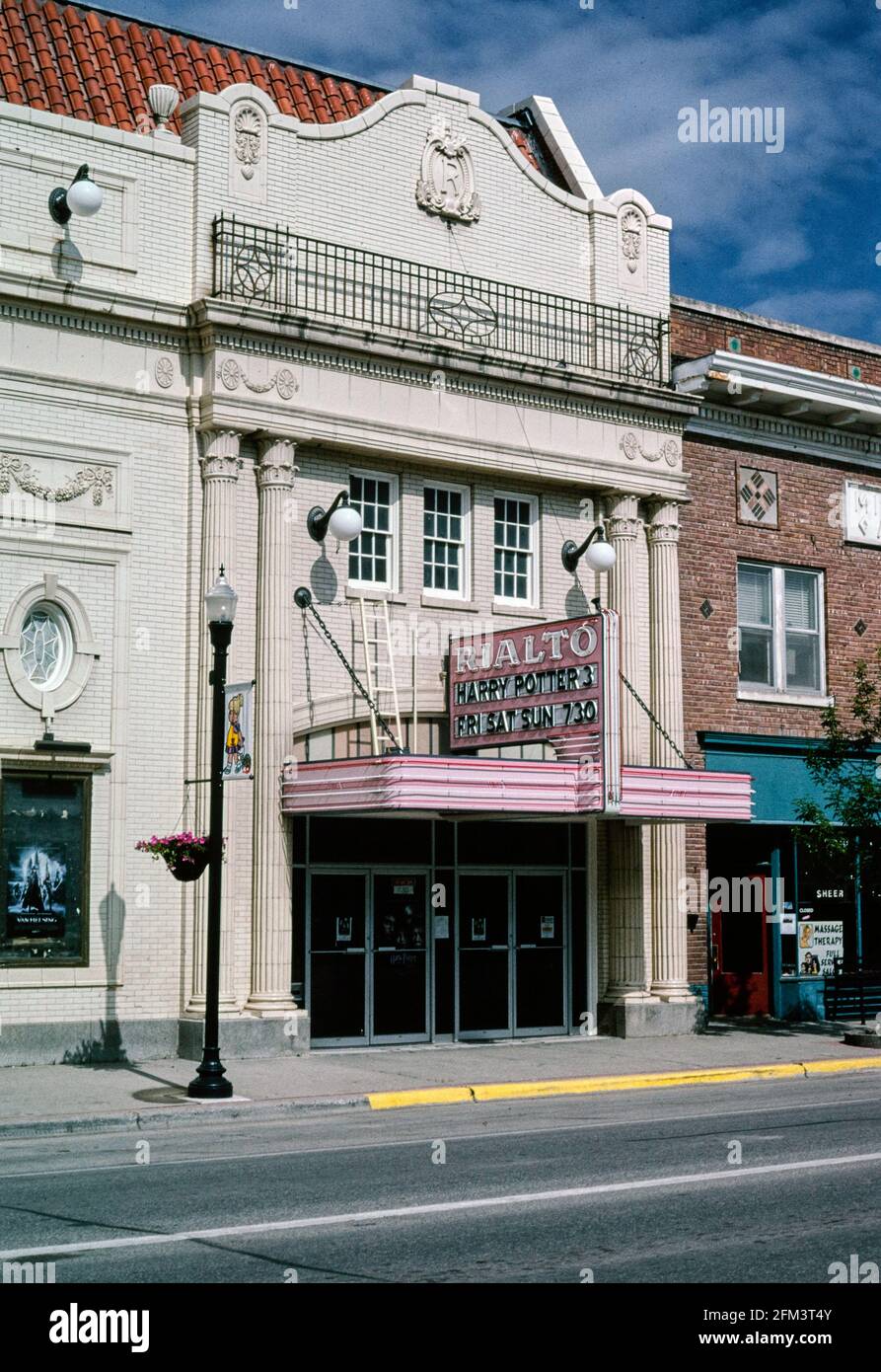 Rialto Theater Main Street Deer Lodge Montana ca. 2004 Stock