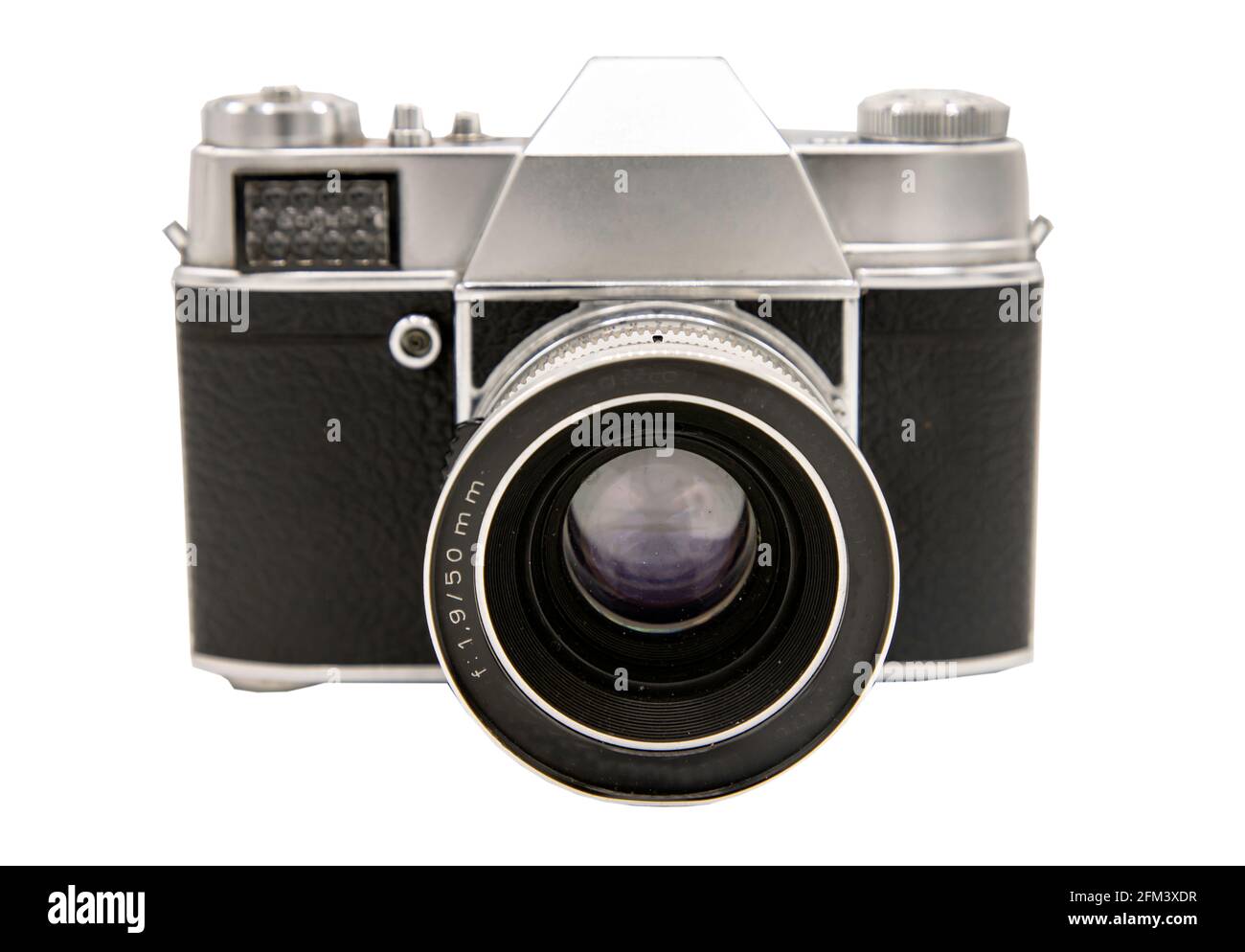 Vintage film photo camera isolated on white background with clipping ...