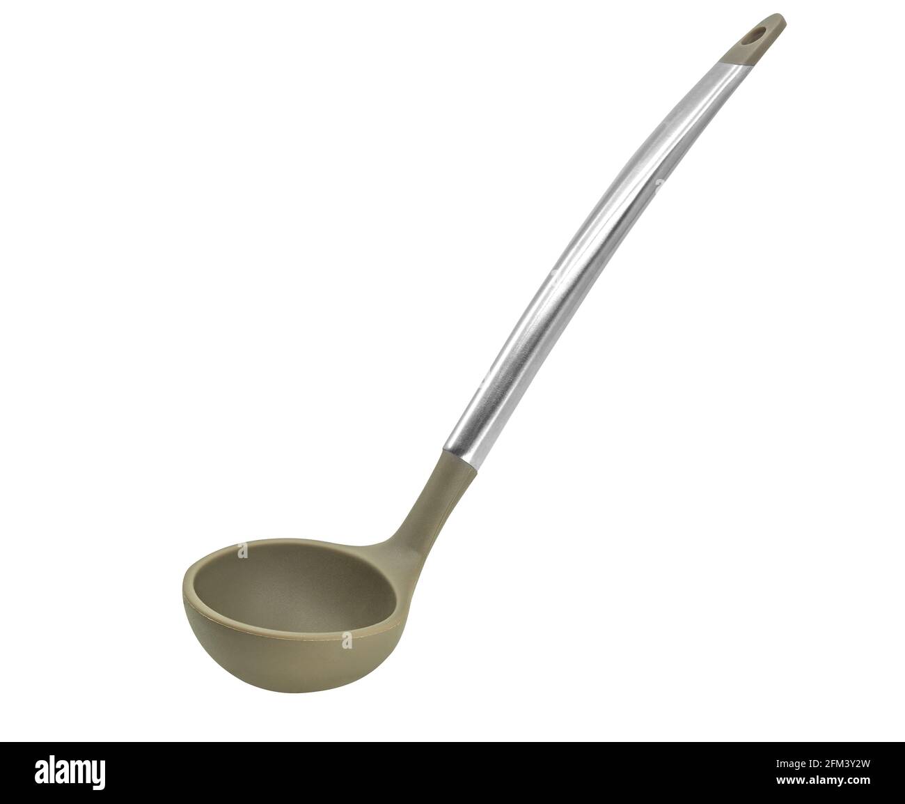 Isolated longhandle ladle on white background, modern longhandle