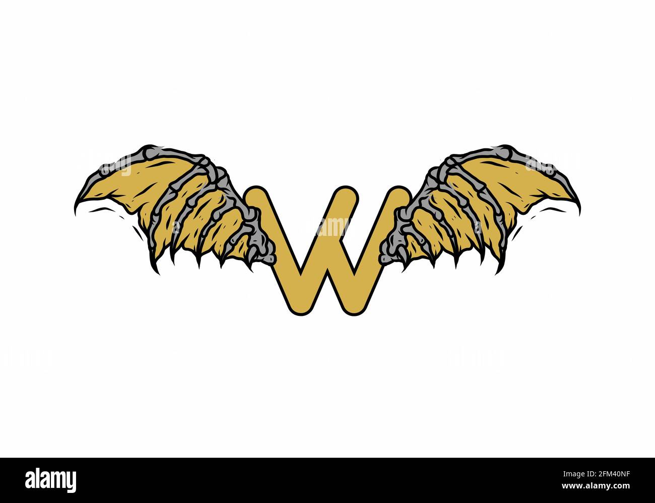 W letter for wings logo design hi-res stock photography and images - Alamy