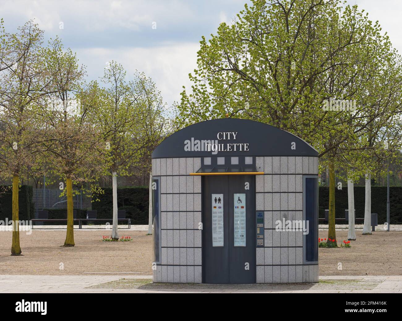 Potsdam, Germany. 03rd May, 2021. A CityToilet is located at the