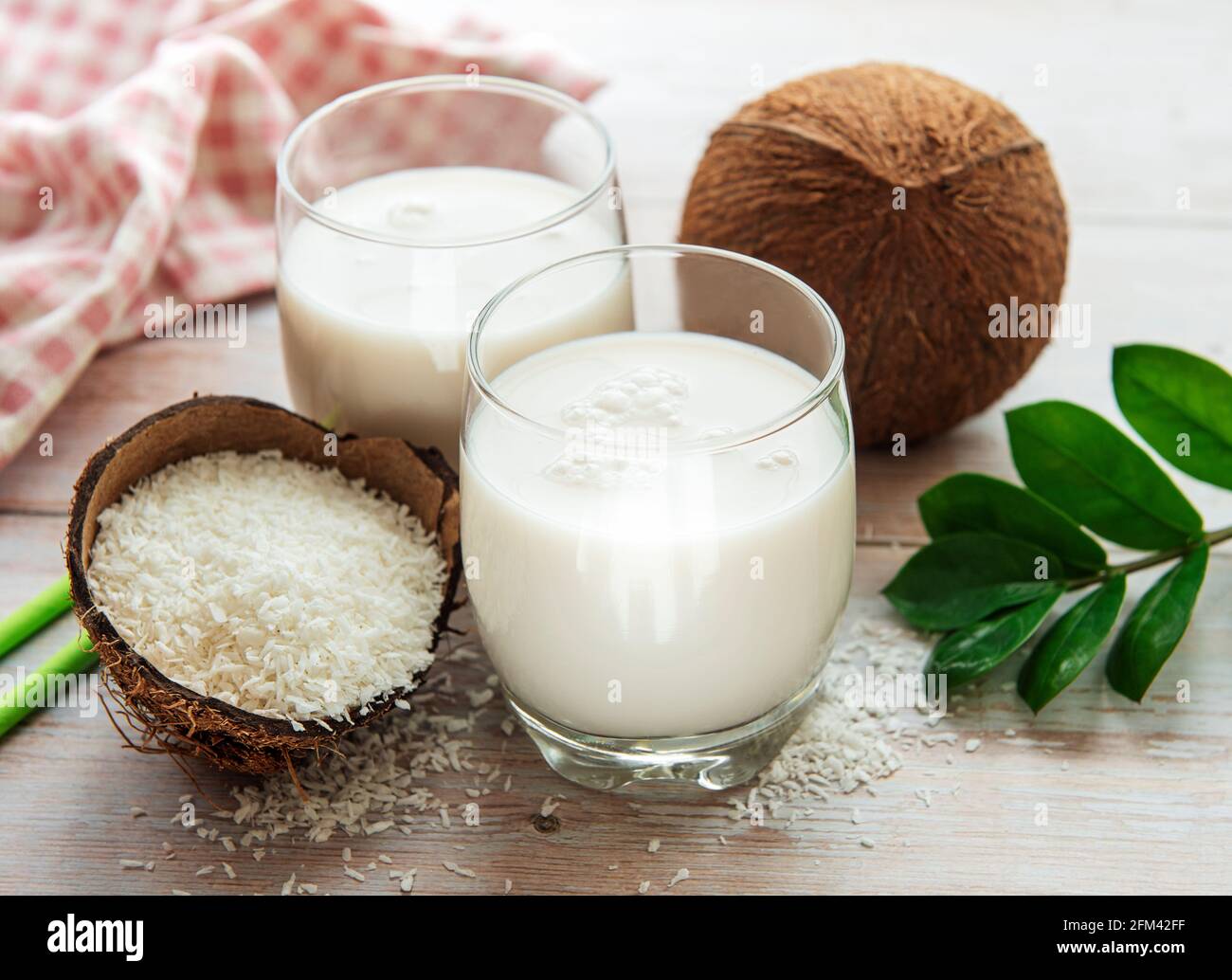 Fresh coconut milk, vegan non dairy healthy drink Stock Photo Alamy
