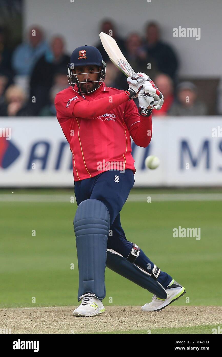 Ravi Bopara in batting action for Essex during Essex Eagles vs Gloucestershire, Royal London One-Day Cup Cricket at The Cloudfm County Ground on 4th M Stock Photo