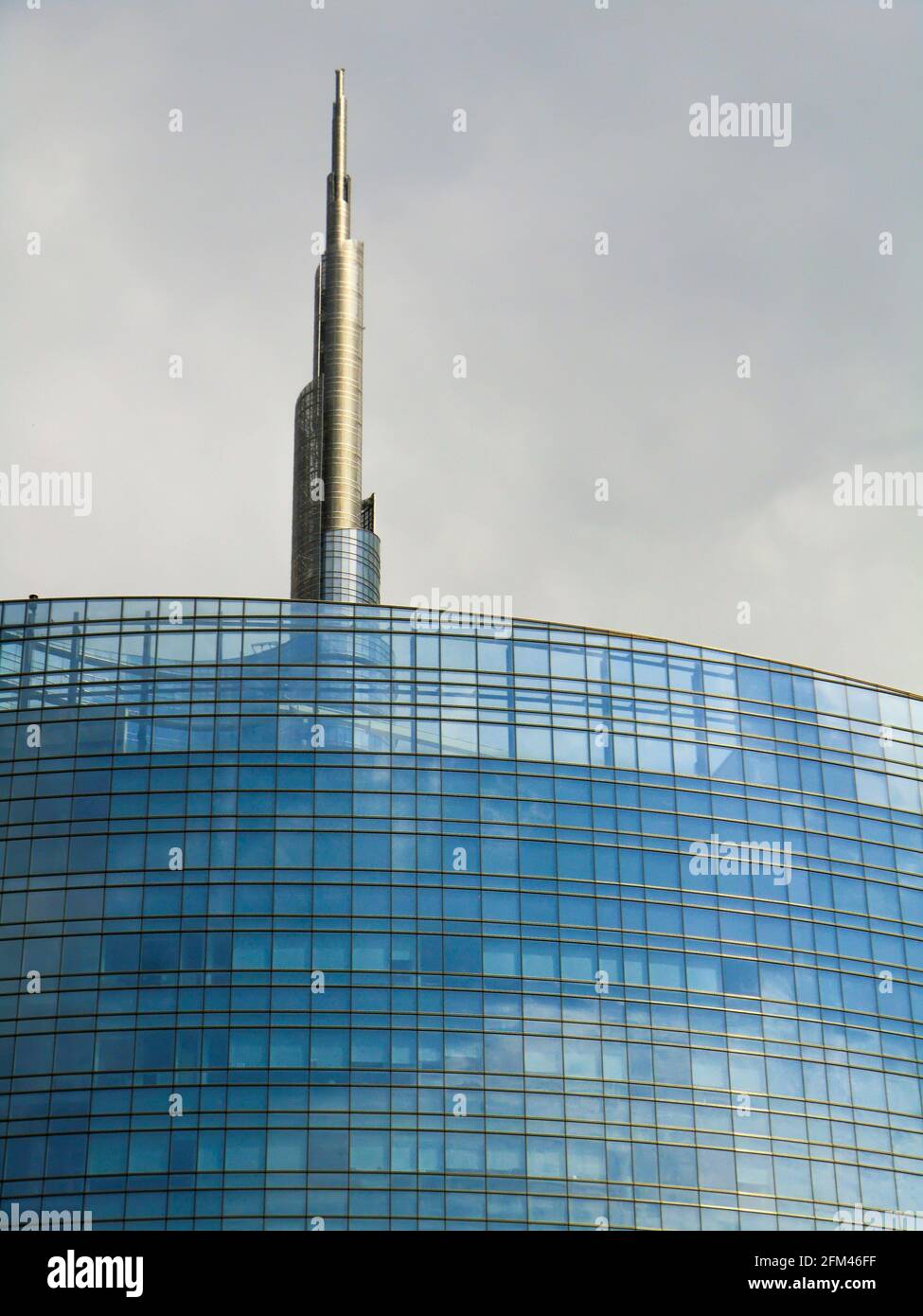 Detail of the Unicredit Tower, Piazza Gae Aulenti, Milano, Milan, Lombardy, Italy, Europe Stock Photo