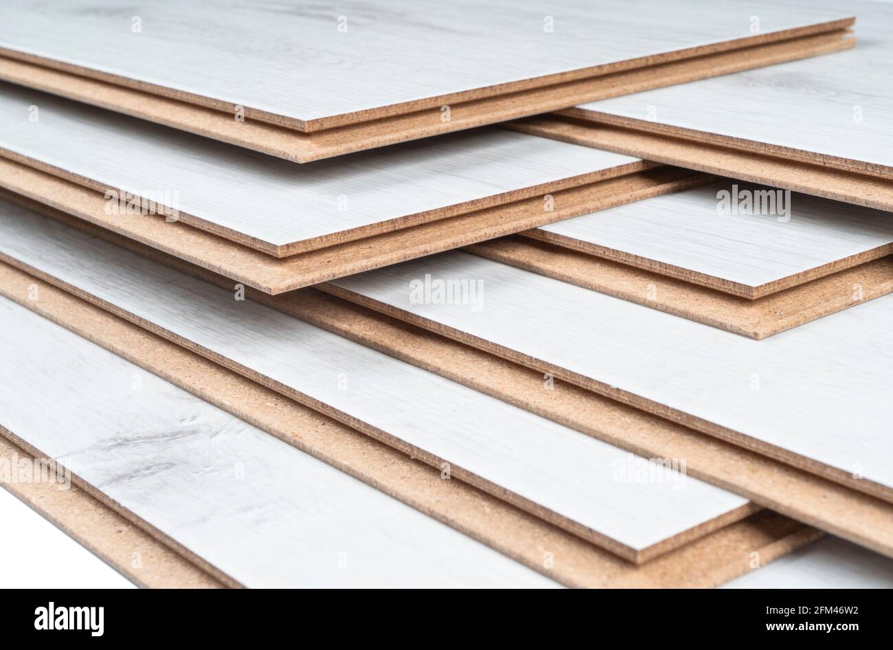 A stack of laminate flooring. Laminate flooring panels background