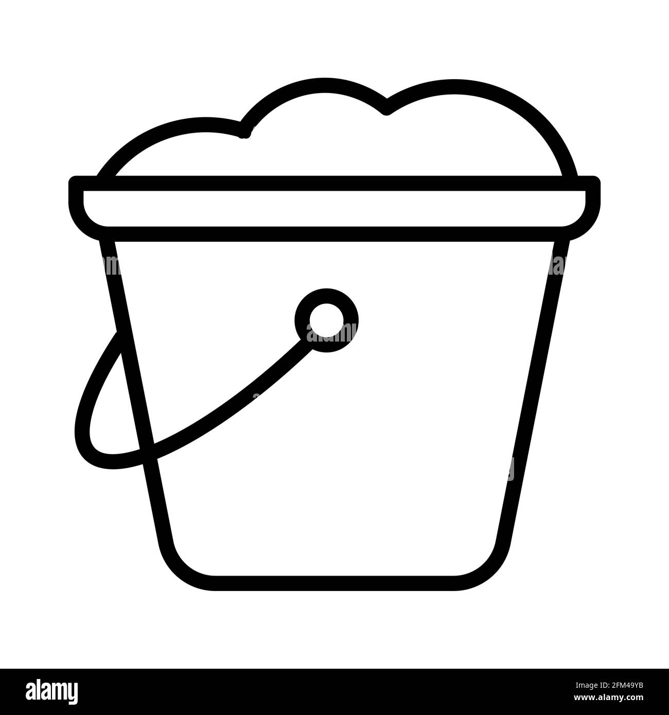bucket sand play kid single icon with outline style vector design illustration Stock Photo