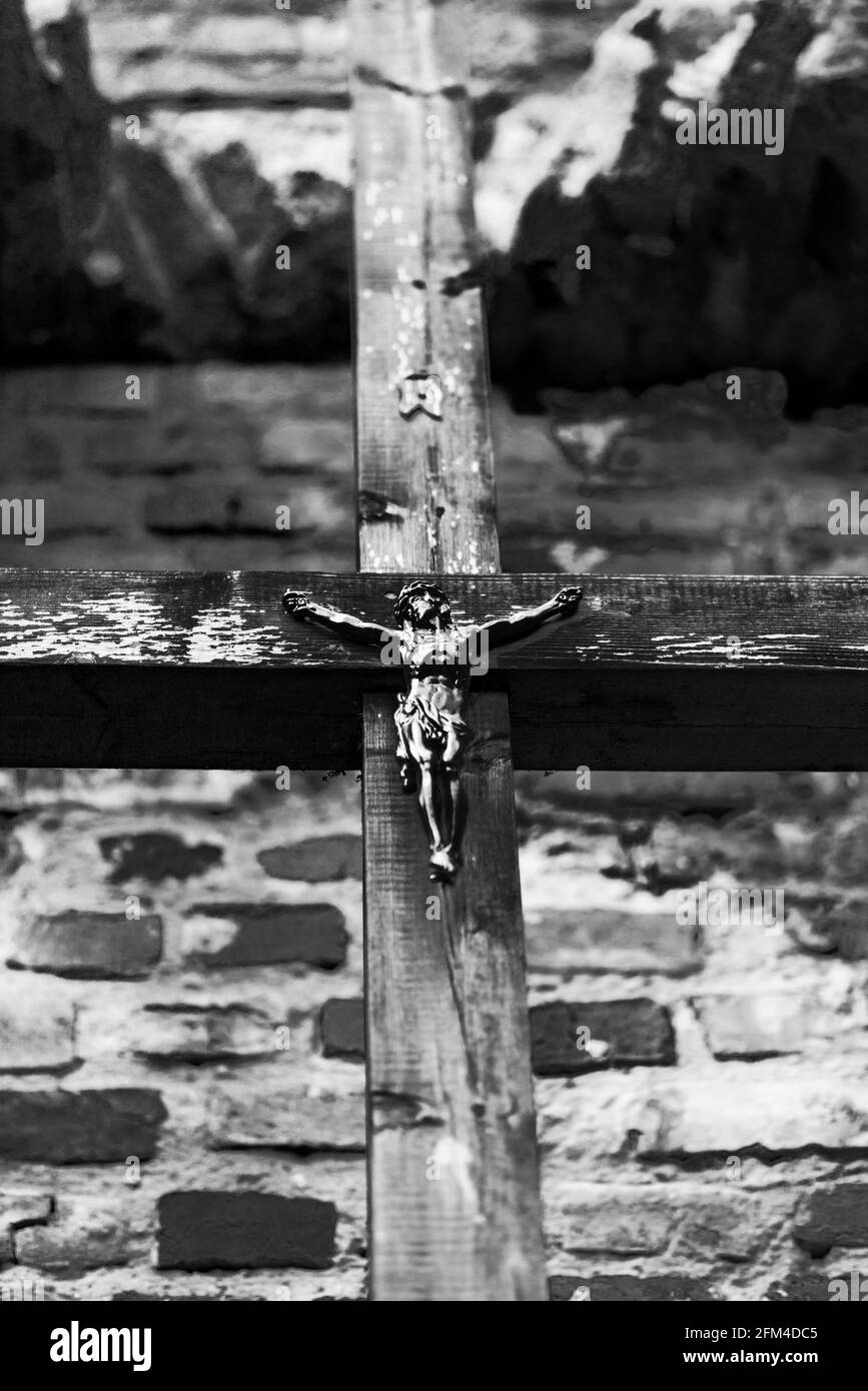 Crucifix, Loshitsa park, Minsk, Belarus, Europe Stock Photo