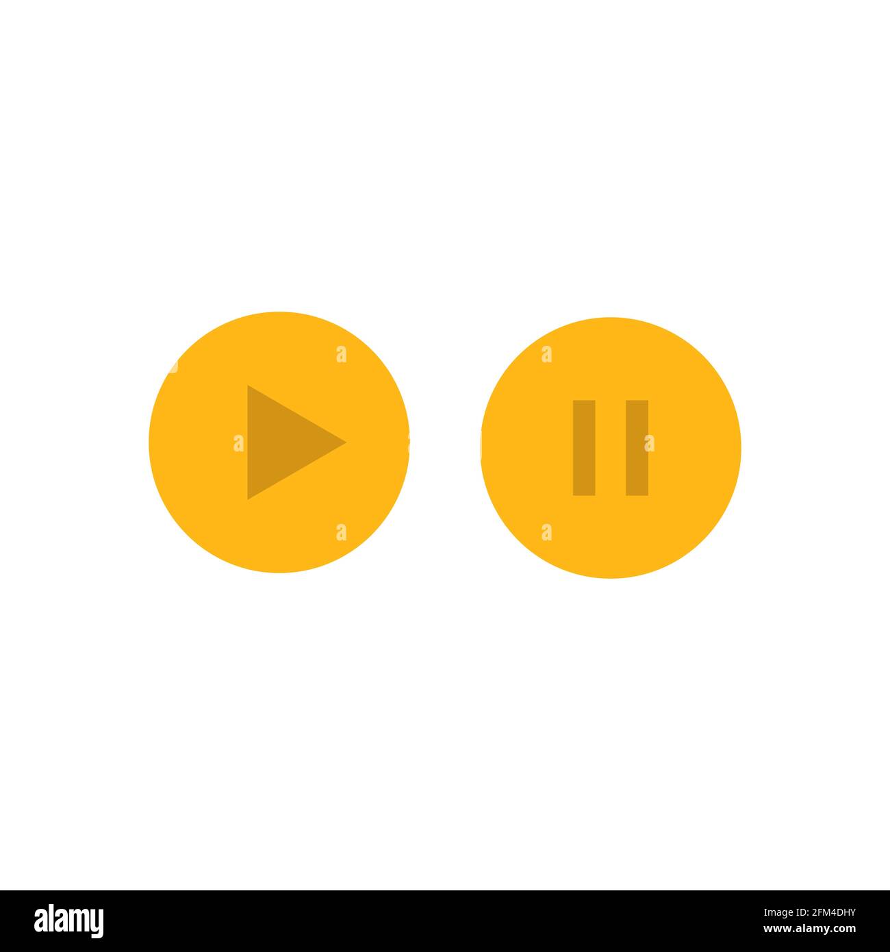 Golden Play and Pause Vector Icon Conceptual Design eps10 Stock Vector ...