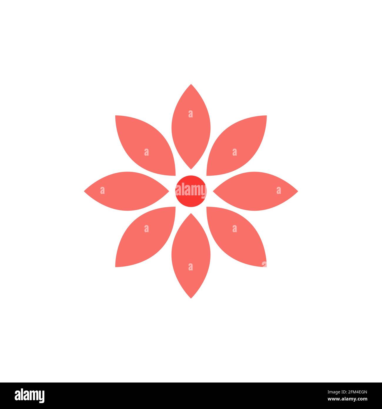 Red Flower Conceptual Icon Vector Design eps10 Stock Vector