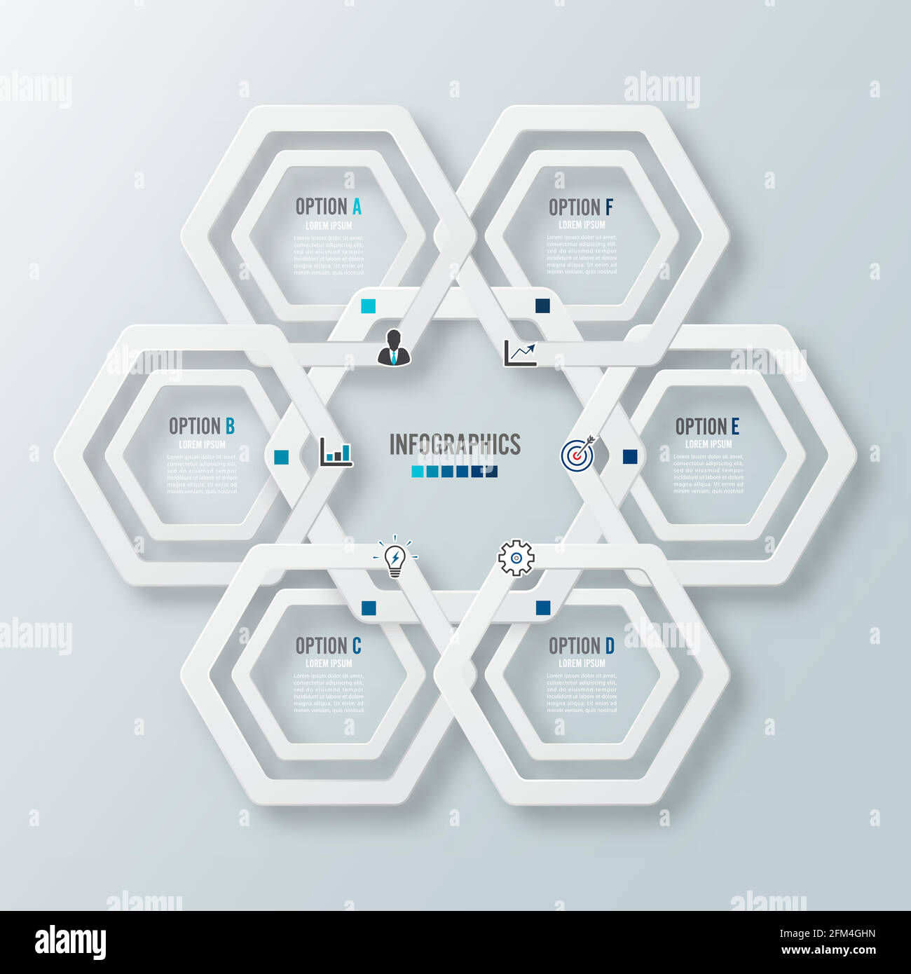 Vector illustration infographics 6 options. Template for brochure ...